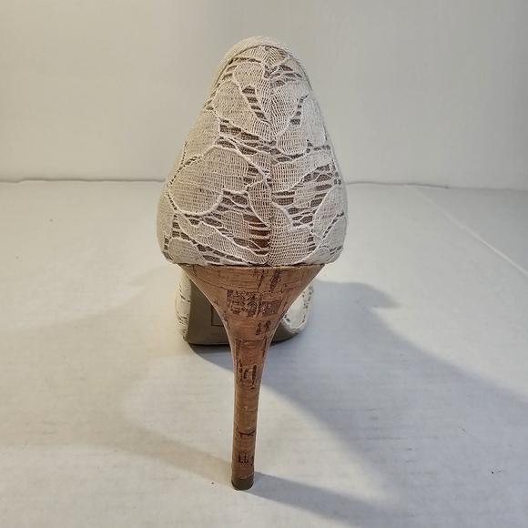 LACE Bamboo 3" Heels Peep Toe Women's 7.5 NwoT Whimsigoth Romantic - Picture 6 of 13